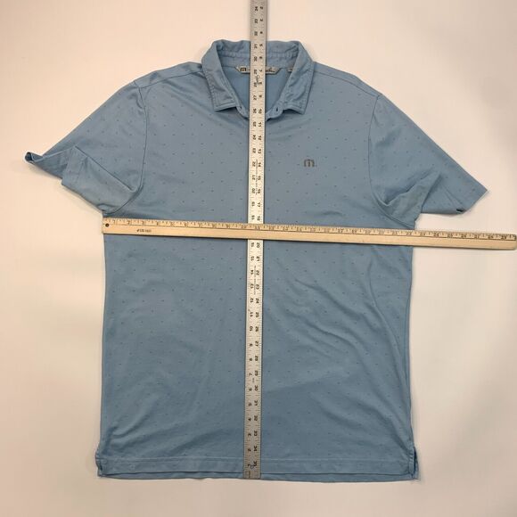 Travis Mathew Polo Shirt Mens L Large Prairie Sky Short Sleeve Pima Cotton Golf - Picture 8 of 13